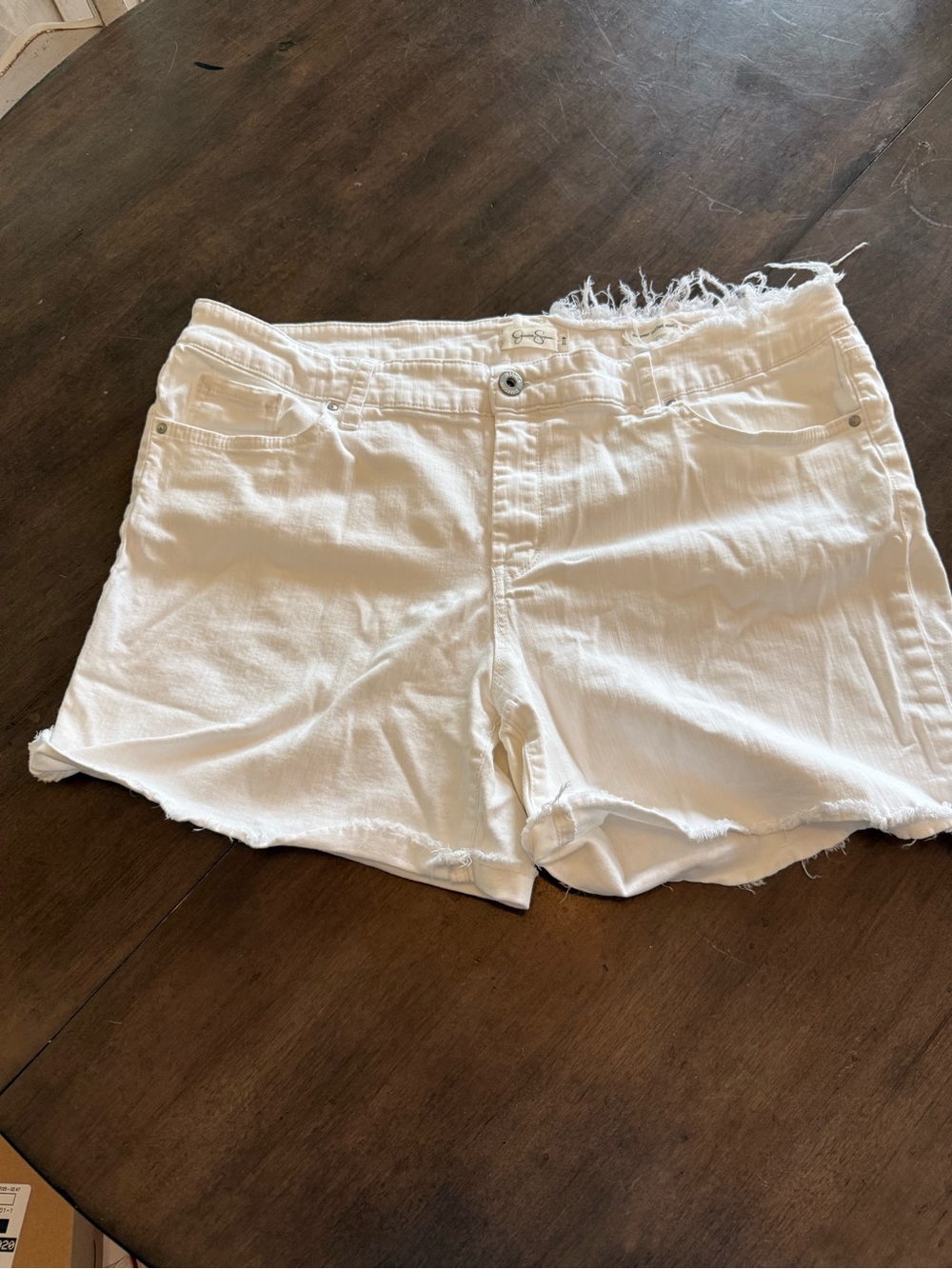 Jessica Simpson White Distressed Denim Jean Shorts